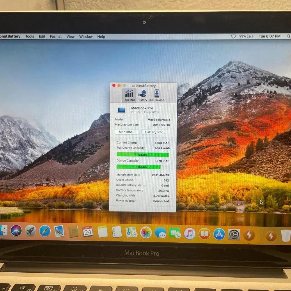 Apple Macbook PRO 2011 4GB RAM, 320GB HDDD, MacOS High Sierra - REF 1466